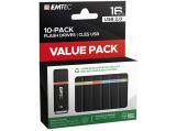 Описание и цена на USB Flash Emtec 16GB K100 P10 10-pack color box retail, ECMMD16GK102P10