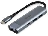 Флашка ( флаш памет ) Lindy USB 3.2 Gen 2 Typ C Hub & Gigabit Ethernet, 43422