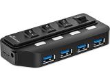 Описание и цена на USB Hub MediaRange USB 3.0 hub 1:4 with separate switches and power supply unit, black, MRCS505