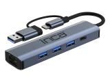 Флаш памет INCA 5-Port Hub IUTP-5T USB-C/A->3xUSB-A3.0/RJ45 5Gbit/s large. Цена и спецификации.