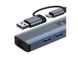 INCA 5-Port Hub IUTP-5T USB-C/A->3xUSB-A3.0/RJ45 5Gbit/s large  снимка №3