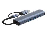INCA 5-Port Hub IUTP-5T USB-C/A->3xUSB-A3.0/RJ45 5Gbit/s large  снимка №4