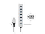 LogiLink USB 3.0 HUB, 7-Ports, 7x USB-A, 5 Gbit/s, silver, UA0441 снимка №3 LogiLink USB 3.0 HUB, 7-Ports, 7x USB-A, 5 Gbit/s, silver, UA0441 снимка №3