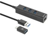 Manhattan 3-Port USB 3.0 Type-C/A Combo Hub + Network Adapter, 180894  снимка №2