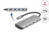 Нови модели и предложения за флашка DeLock 7 Port USB 10 Gbps Hub and 4K HDMI output with USB Type-C connection and PD 3.0 90W,  64323