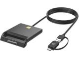 Флаш памет Manhattan chip card reader with USB-C / USB-A combo connector, 102759. Цена и спецификации.