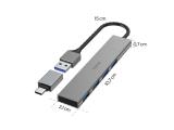 Hama USB хъб, 4 порта, USB 3.2 Gen 1, 5 Gbit/s, ултратънък, вкл. USB-C адаптер, 200141  снимка №5
