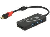 Флаш памет DeLock USB HUB USB3.1 TypeC -> 3x TypeA +2x SD slot black, 62900. Цена и спецификации.