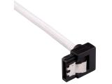 Corsair Premium Sleeved SATA 6Gbps 60cm 90° Connector Cable - White аксесоари кабел снимка №3