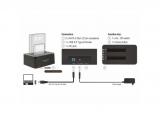 DeLock USB 3.0 Dual Docking Station for 2 x SATA HDD / SSD with Clone Function аксесоари докинг станция снимка №2