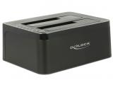 Твърд диск  DeLock USB 3.0 Dual Docking Station for 2 x SATA HDD / SSD with Clone Function USB 3 докинг станция