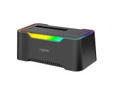 твърди дискове LogiLink Docking station, 1 port, USB-C 3.2 Gen 1, 2.5 and 3.5 SATA HDD/SSD, RGB lighting, black, QP0035