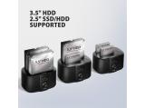 Axagon ADSA-SC USB-C 5Gbps docking station for 2x 2.5/3.5 SSD/HDD with disk cloning function without PC аксесоари докинг станция снимка №2