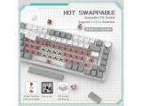 Ajazz Gaming Mechanical Keyboard AK820 AS Red Switch Gray White USB мултимедийна снимка №3 Ajazz Gaming Mechanical Keyboard AK820 AS Red Switch Gray White USB мултимедийна снимка №3