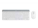 Logitech Slim Wireless Keyboard and Mouse Combo MK470 White USB безжична  мултимедийна  комплект с мишка  снимка №2