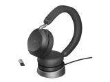 Jabra Evolve2 75, USB-C, USB-A, зарядна стойка, черни снимка №4