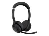 Jabra Evolve2 55 MS with charging stand безжични слушалки с микрофон Bluetooth, USB, Wi-Fi Цена и описание.