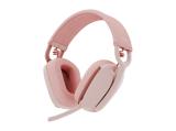 Описание и цена на безжични Logitech Zone Vibe 100 Headset full size Bluetooth wireless rose