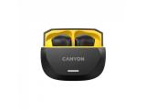 Canyon headset HEXAGON 7 TWS ANC+ENC Wireless Charge Black Yellow снимка №3