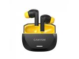 Canyon headset HEXAGON 7 TWS ANC+ENC Wireless Charge Black Yellow снимка №4