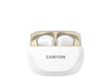 Canyon headset HEXAGON 7 TWS ANC+ENC Wireless Charge White Beige снимка №2