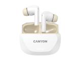 Canyon headset HEXAGON 7 TWS ANC+ENC Wireless Charge White Beige снимка №3
