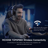 MCHOSE MCHOSE безжични геймърски слушалки Wireless Gaming Headphones - V9 Pro Icy White - Bluetooth , 2.4G HW-V9-5 NEW снимка №4
