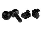 Accessories StarTech M6 x 12mm - Screws and Cage Nuts - 50 Pack, Black