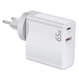 преносими компютри Makki Makki Универсално зарядно за стена Charger Wall GaN - USB Type-C/A 65W White - MAKKI-GN65W1A1C MAKKI-GN65W1A1C NEW