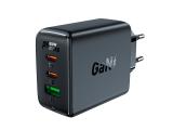 зарядни устройства: Acefast Универсално зарядно за стена Charger Wall GaN PD65W - A41 - USB-C x 2, USB-A x 1, Black