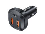 Описание и цена на зарядни устройства Acefast Fast Charger Car PD3.0 66W - B9 - USB-C x 1, USB-A x 2, Black