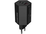 зарядни устройства: Canyon charger HEXAGON 65 GaN 65W 2xPD 1xQC EU Black