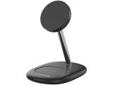зарядни устройства: Canyon wireless charger WCS-205 15W Qi2 2in1 Black