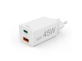 зарядни устройства: HAMA Бързо мини зарядно, 45W, 1x USB-C - 1x USB-A, PD, бяло