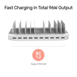 Unitek Unitek зарядна станция за мобилни устройства 10 Port Charging Station 96W - Y-2172 Y-2172 NEW снимка №4 Unitek Unitek зарядна станция за мобилни устройства 10 Port Charging Station 96W - Y-2172 Y-2172 NEW снимка №4