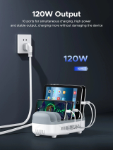 Orico Orico зарядна станция за мобилни устройства Charger Station 220V - 10 x USB 120W white - DUK-10P-EU-WH DUK-10P-EU-WH NEW снимка №5 Orico Orico зарядна станция за мобилни устройства Charger Station 220V - 10 x USB 120W white - DUK-10P-EU-WH DUK-10P-EU-WH NEW снимка №5