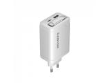 Canyon charger OnCharge 65RC Build-In Cable USB-C 65W 1xPD 1xQC EU White снимка №2