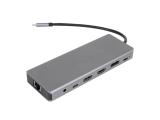 аксесоари: VCom Docking Station USB-C 13-in-1 - CU4706 - HDMI x 2, DP, USB3.0 x 3, USB-C, USB2.0, RJ45, SD/TF, PD100W, Audio, L-Shape USB-C