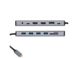 VCom Docking Station USB-C 13-in-1 - CU4706 - HDMI x 2, DP, USB3.0 x 3, USB-C, USB2.0, RJ45, SD/TF, PD100W, Audio, L-Shape USB-C снимка №3 VCom Docking Station USB-C 13-in-1 - CU4706 - HDMI x 2, DP, USB3.0 x 3, USB-C, USB2.0, RJ45, SD/TF, PD100W, Audio, L-Shape USB-C снимка №3