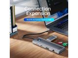 Orico Docking Station Type-C - PW11-9P-GY-EP - HDMI x 1, VGA x 1, USB3.0 x 3, USB-C PD100W x 1, LAN x 1 (1Gbps), SD/TF снимка №5