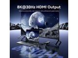 Vention Docking Station Type-C - 8K, LED Display - HDMI, USB 3.0 x 2, USB-C 3.2 Gen 1, PD100W, LAN (1Gbps) TQZHB снимка №5
