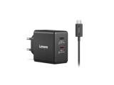 Lenovo Dual USB-C 65W GaN Charger, G0A6065BEU снимка №2 Lenovo Dual USB-C 65W GaN Charger, G0A6065BEU снимка №2