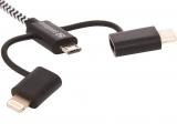Sandberg 3in1 Lightning+MicroUSB+USB-C 1m 441-01 снимка №2 Sandberg 3in1 Lightning+MicroUSB+USB-C 1m 441-01 снимка №2