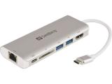 Sandberg USB-C Dock HDMI+LAN+SD+USB, 61W снимка №2 Sandberg USB-C Dock HDMI+LAN+SD+USB, 61W снимка №2