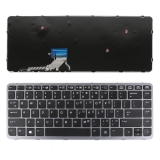 резервни части: Hewlett Packard Клавиатура за лаптоп HP EliteBook Folio 1000 G1 1040 G1 Silver Frame Black / Черна със Сива Рамка С Кирилица