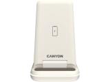 Canyon Wireless charger WS-304 15W 2in1 Cosmic Latte снимка №3 Canyon Wireless charger WS-304 15W 2in1 Cosmic Latte снимка №3