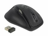 DeLock Ergonomic optical 5-button mouse 2.4 GHz wireless with Wrist Rest - left handers USB оптична снимка №3