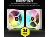 Corsair iCUE LINK QX140 RGB 140mm PWM PC Fans Starter Kit with iCUE LINK System Hub - White снимка №6 Corsair iCUE LINK QX140 RGB 140mm PWM PC Fans Starter Kit with iCUE LINK System Hub - White снимка №6