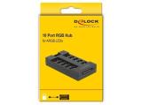 Delock RGB хъб, 10 портов ARGB LEDs, Черен снимка №3