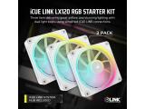 Corsair iCUE LINK LX120 RGB 120mm PWM 3x Fans Starter Kit - White снимка №6 Corsair iCUE LINK LX120 RGB 120mm PWM 3x Fans Starter Kit - White снимка №6